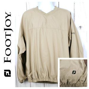 FootJoy Mens XL Beige Pullover Sweatshirt Top Brown Rain Wear Regular‎ Fit